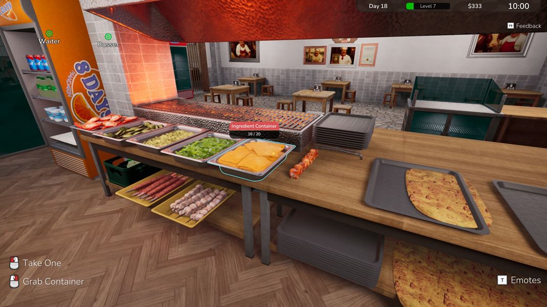 Wrap House Simulator Usporiadanie surovn na pulte je zkladom.