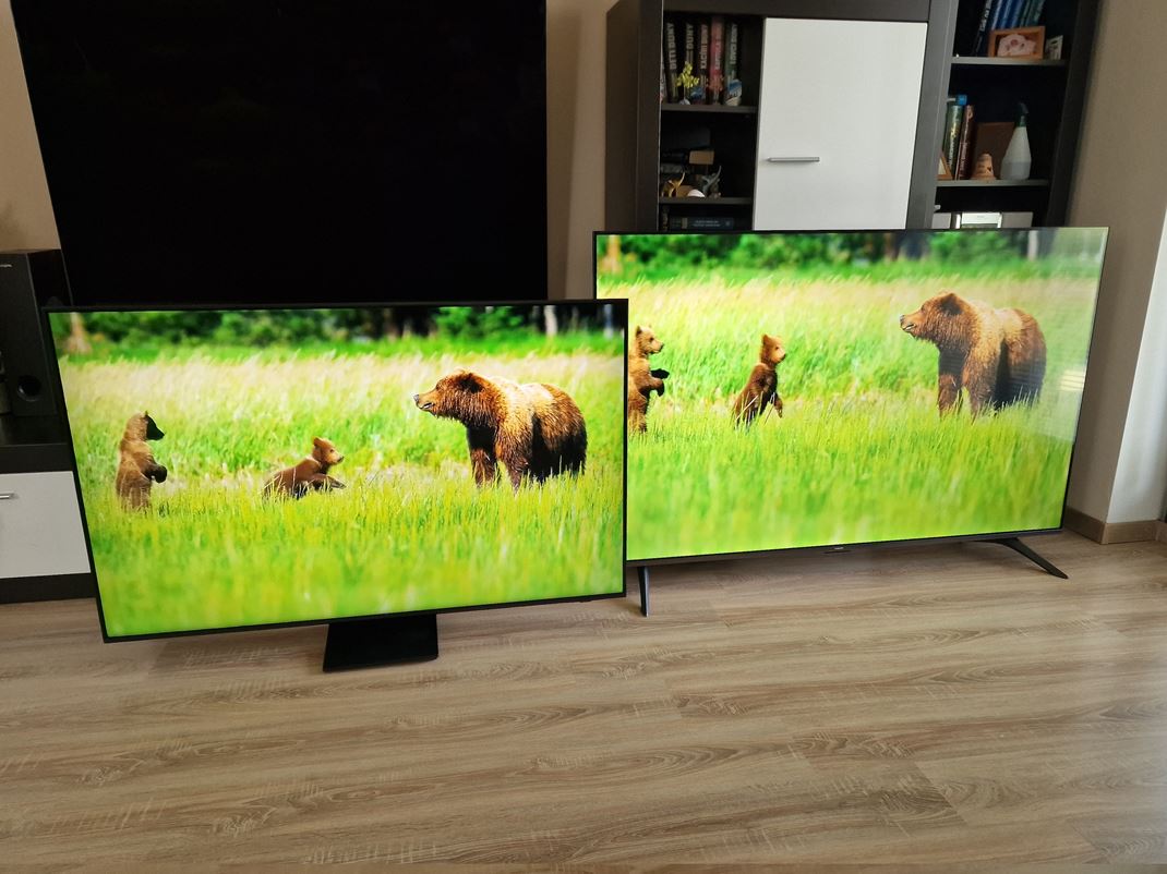 65'' Xiaomi TV A Pro Pri porovnan s Q70 Samsungom (men) s farby vemi kvalitn, ale vidie ni kontrast v tmavch, stle vak kvalitn obraz