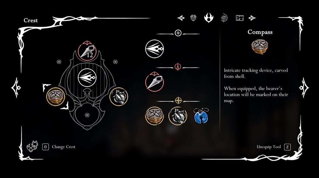 Hollow Knight: Silksong Postupne budete zbiera vybavenie a zsoby.