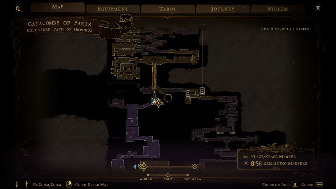 Castlevania: Belmont's Curse Mapa s jednotlivými oblas�ami ur�ite príde vhod a pri blúdení sa vám mô�e hodi� mo�nos� umiest�ova� orienta�né zna�ky.
