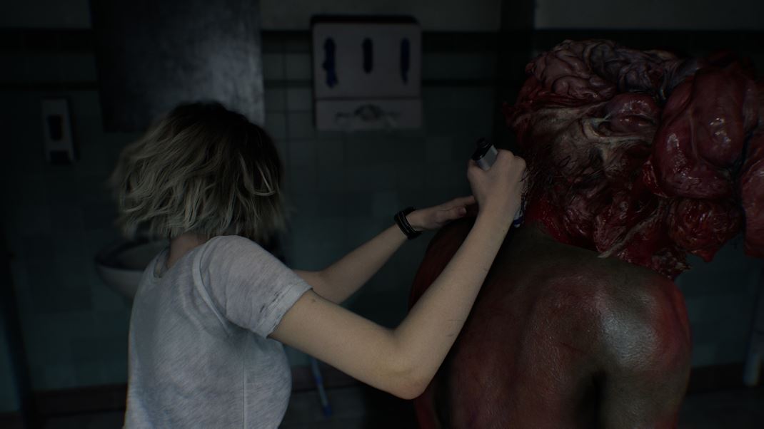 Resident Evil Requiem Na zomb�kov so zmutovanou hlavou plat� len �peci�lny injektor.