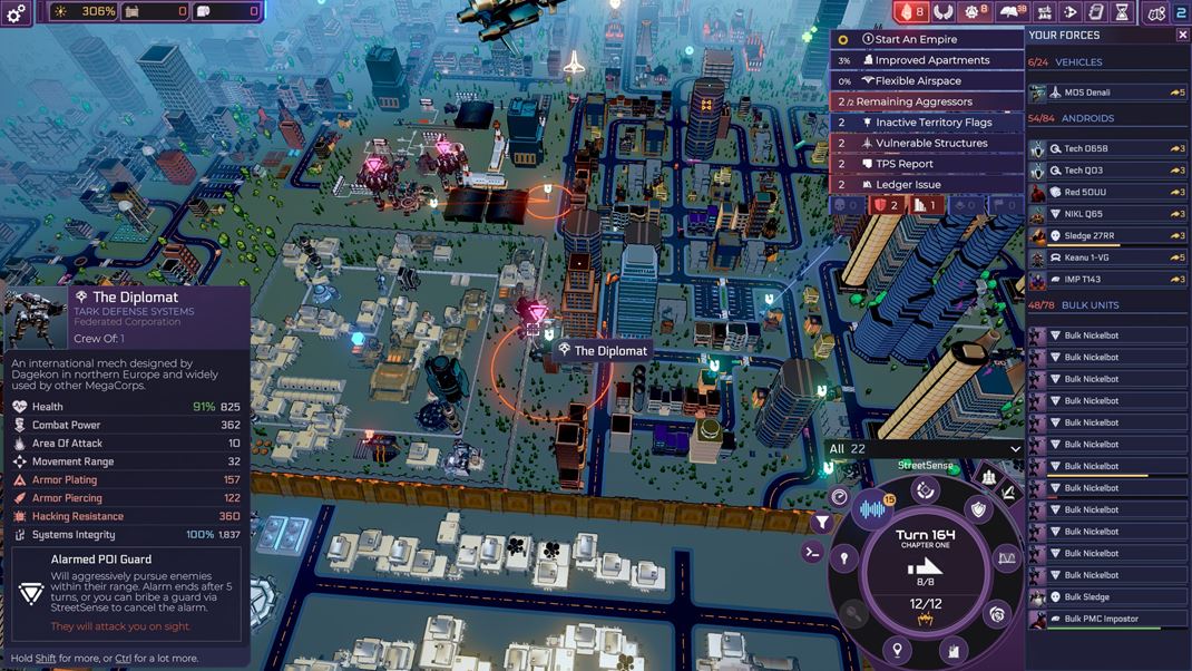 Heart of the Machine Pri �tandadnom poh�ade z v��ky je situ�cia dos� nepreh�adn�. Ale �erven� �iary v�m nazna�ia nepriate�ov.