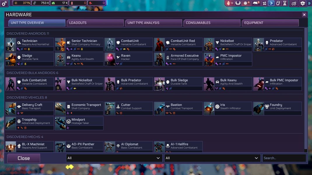 Heart of the Machine Sortiment jednotiek je bohat� a postupne si ho roz�irujete.