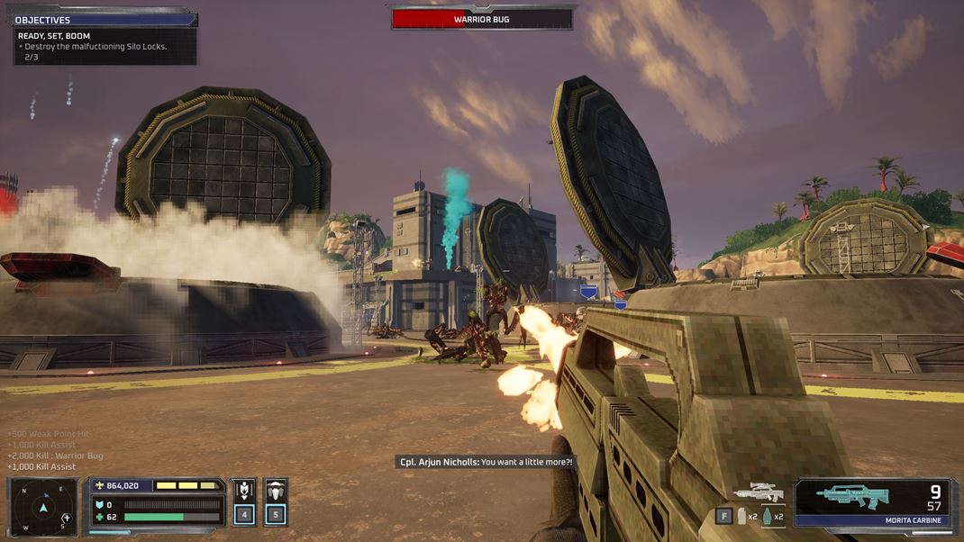 Starship Troopers: Ultimate Bug War! Chrob�ky zab�jate na r�znych miestach.