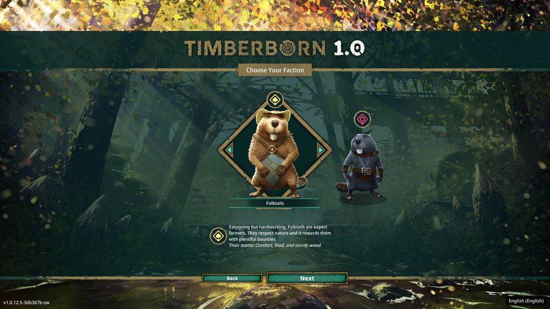 Timberborn Na v�ber m�te z dvoch frakci� - Folktale a Iron Teeth.