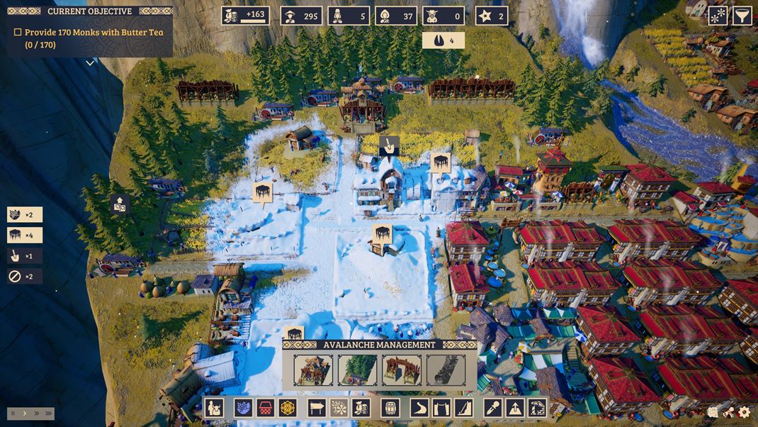 Laysara: Summit Kingdom Na niektor�ch map�ch v�s ohrozuje lav�na,  ktorej n�sledky mus�te odstra�ova�. Ale d� sa tomu aj pred�s�.