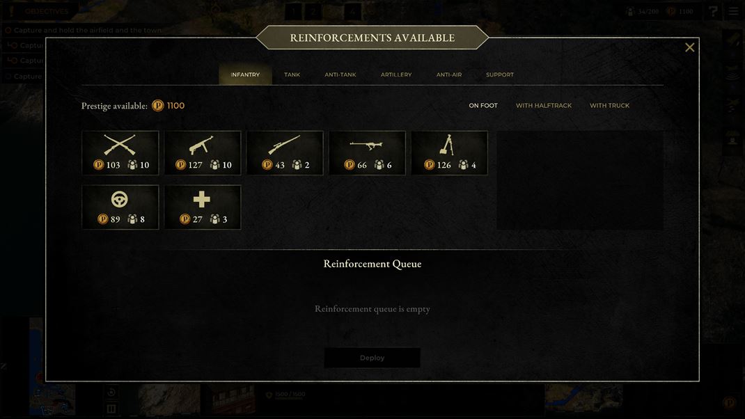 Sudden Strike 5 V bitk�ch si budete za body objedn�va� r�zne posily.