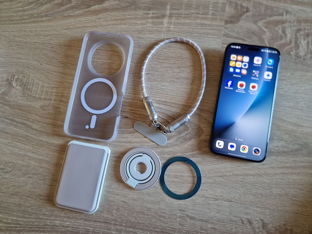 Honor Magic8 Pro Magnetick� kit zah��a magentick� obal, p�zdro na karty, dr�iak a aj USB-C k�bel.