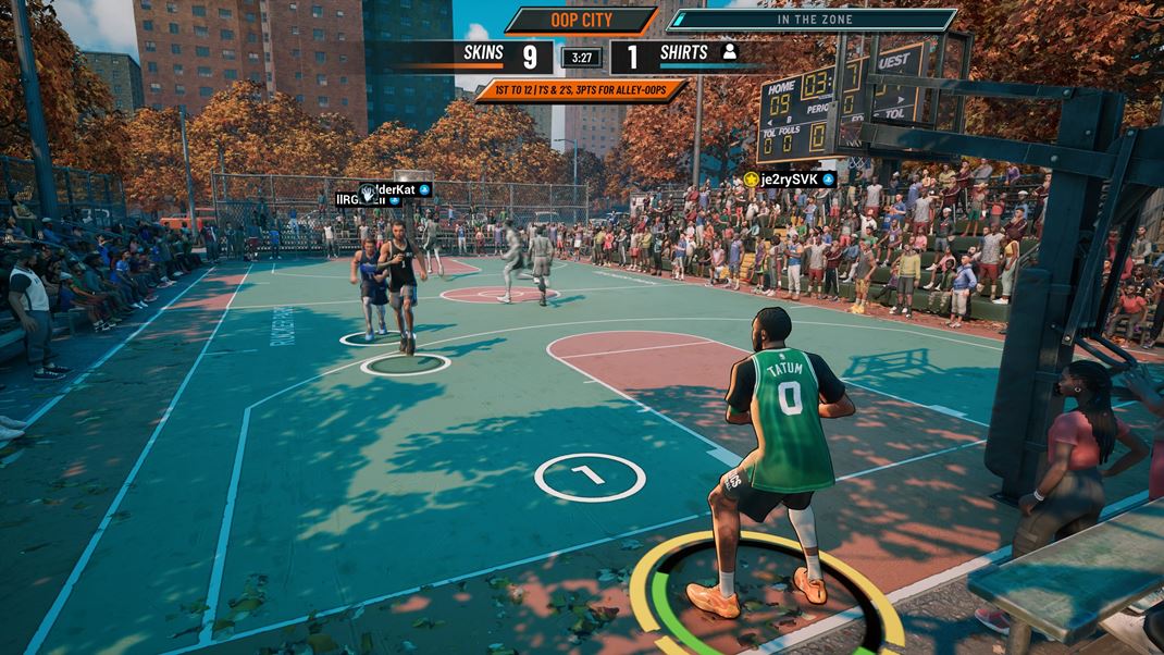 NBA The Run Pod ukazovate�om sk�re sa zobrazuje aktu�lny set pravidiel. Treba vedie� ��ta�.