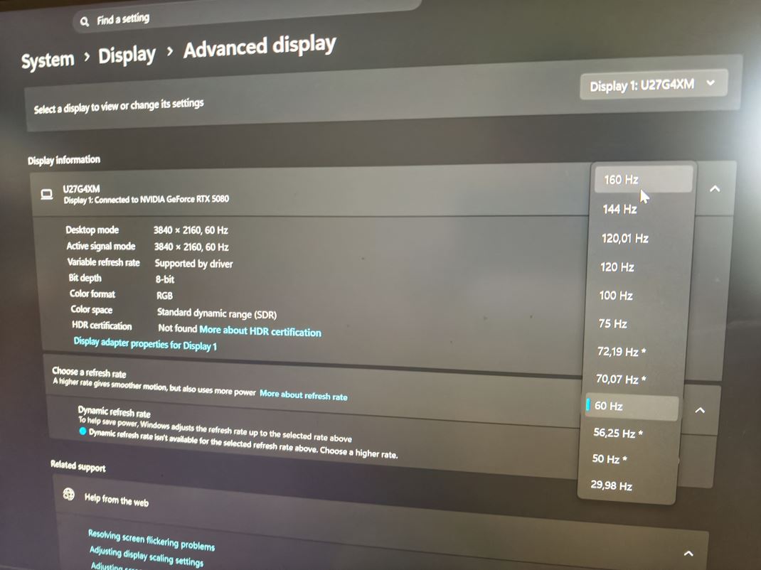 27'' AOC U27G4XM - 4K dual mode monitor