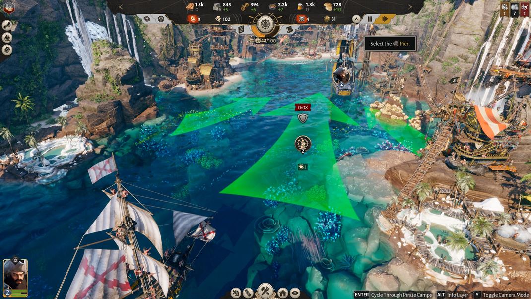 Corsair Cove Va�e os�dlenie na ostrove niekedy ohrozuj� nepriate�sk� lode.