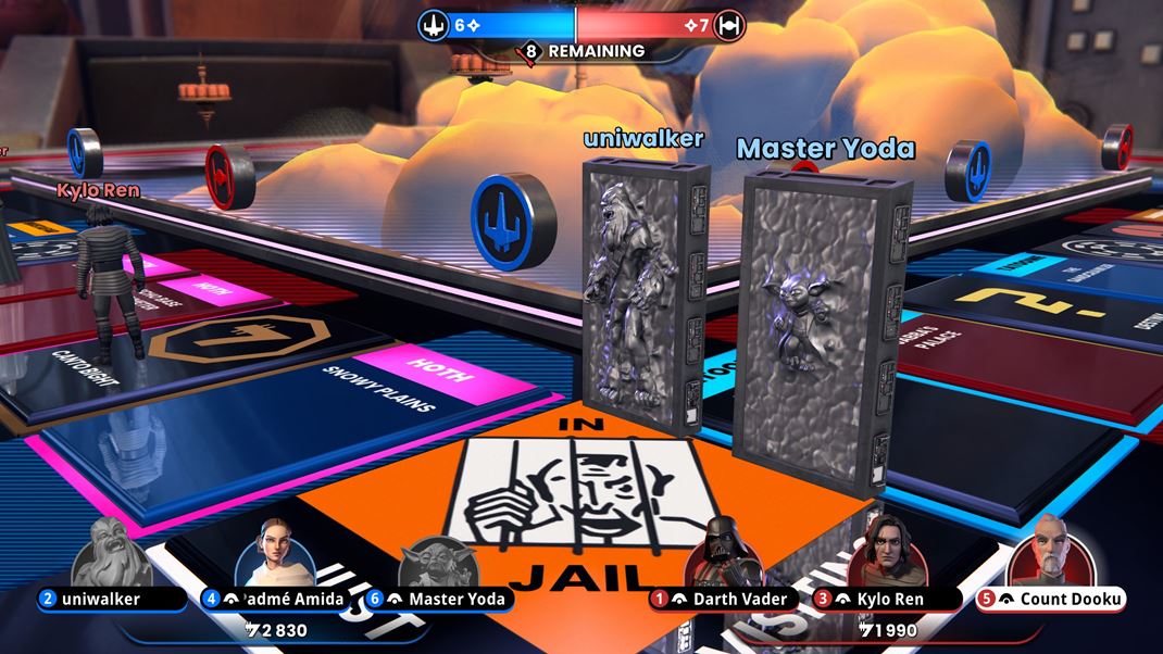 Monopoly: Star Wars Heroes vs. Villains Tak sme s majstrom Yodom skon�ili rovnako - v roztavenej placke.