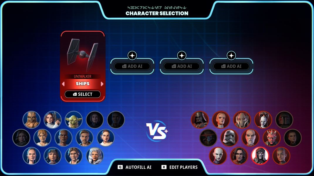 Monopoly: Star Wars Heroes vs. Villains V�ber post�v je slu�n� a okrem toho si vol�te aj vzh�ad letectva, kociek, pr�padne AI s�perov.