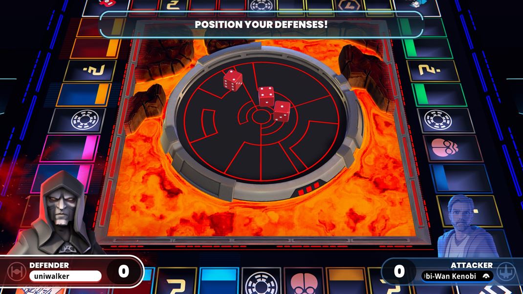 Monopoly: Star Wars Heroes vs. Villains S�boje s� nez�ivn� a namiesto dvoch kociek v nich h�d�ete tri.