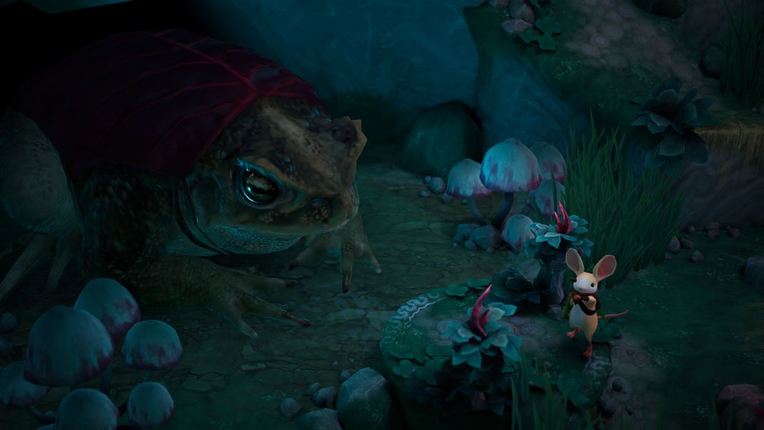 Moss: The Forgotten Relic Vo svete Moss ne�ij� len my�ky. Tento �abiak je, na��astie, kamo�.