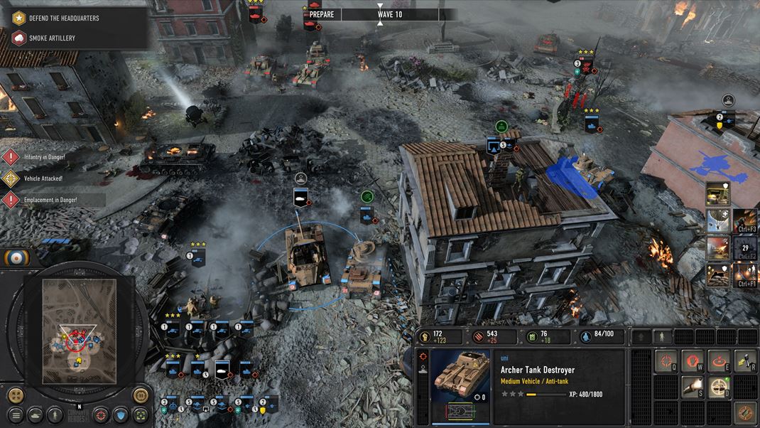 Company of Heroes 3: Final Stand Samozrejmos�ou je pokro�il� de�trukcia techniky a budov, do ktor�ch m��ete umiestni� pechotu.