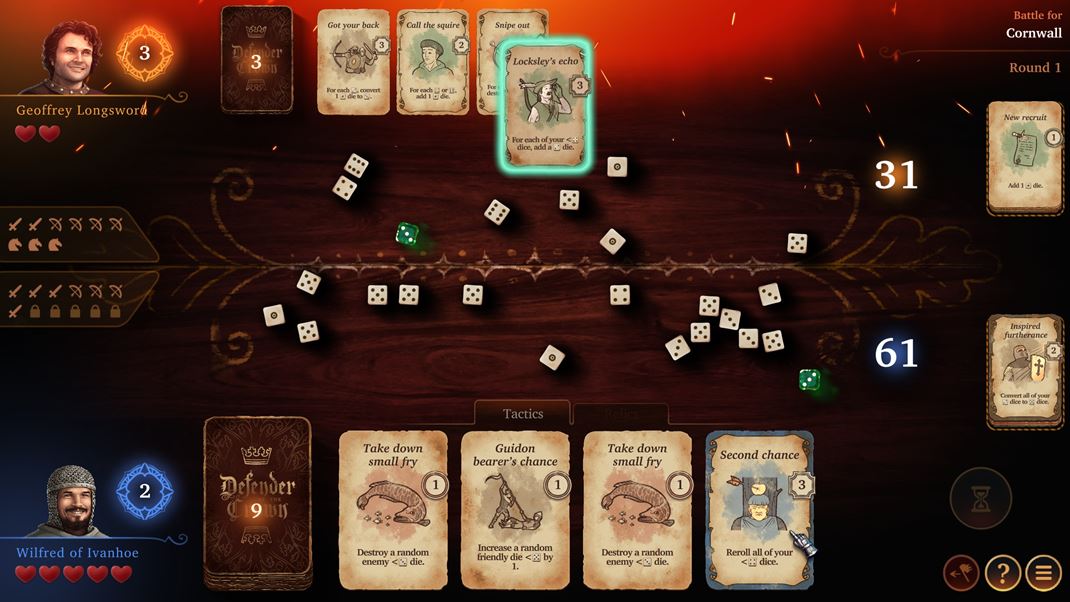 Defender of the Crown: The Legend Returns Tento kartov� s�boj s preh�adom vyhr�vam.